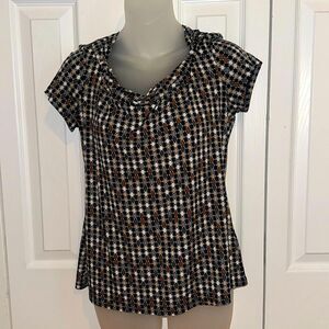 East5th Cowl Neck Dressy Short Sleeve Blouse Shirt Top Medium M Like New